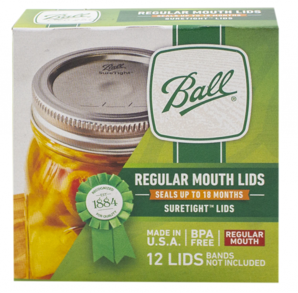 Ball 31000 Regular Mouth Mason Jar Dome Lid, Tin Coated Steel