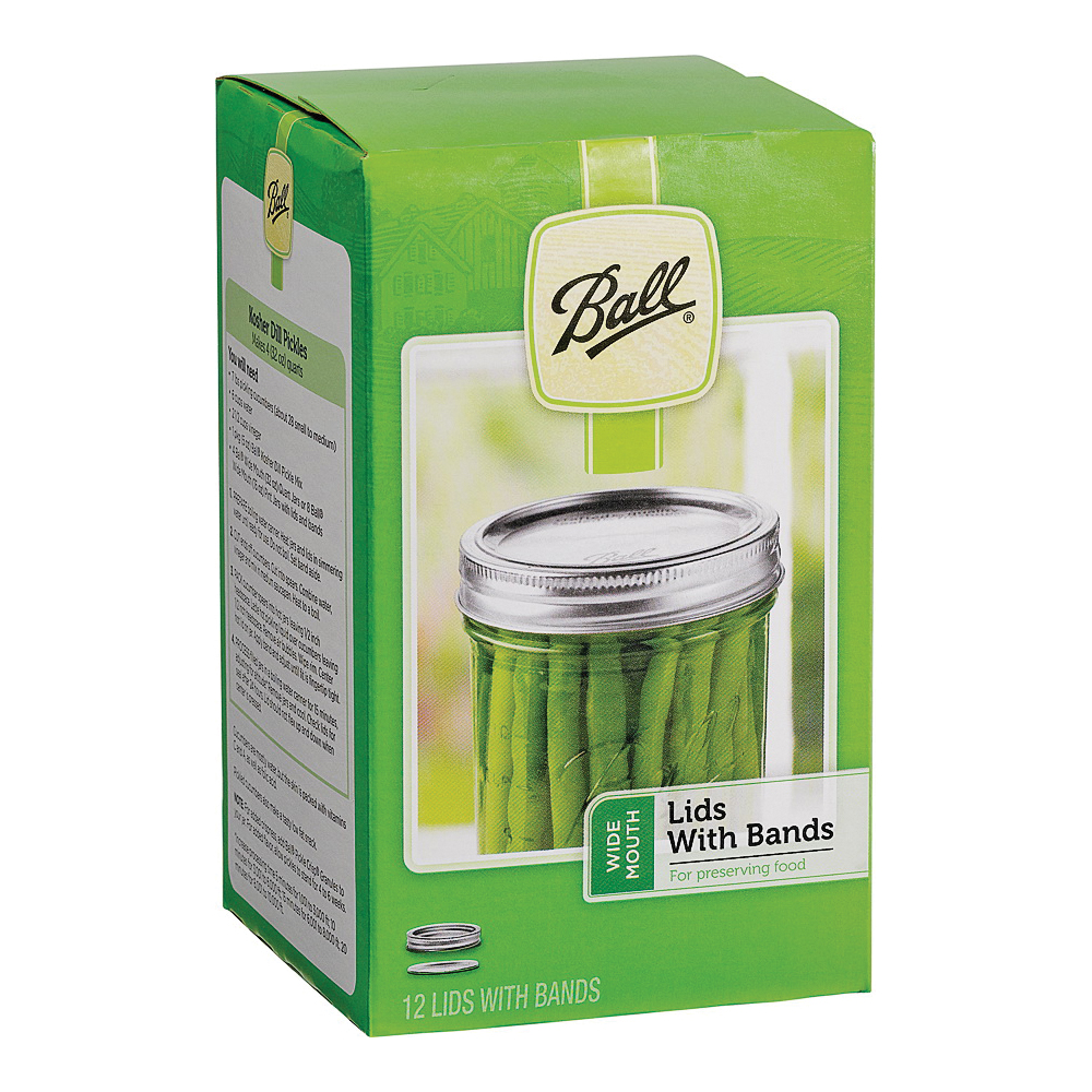Ball 12pk Mason Jar Lids And Bands - Wide Mouth