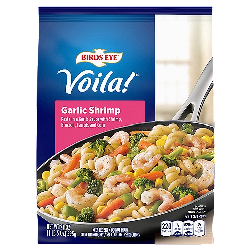 Birds Eye Voila! Garlic Shrimp Frozen Meal, 21 Oz Bag