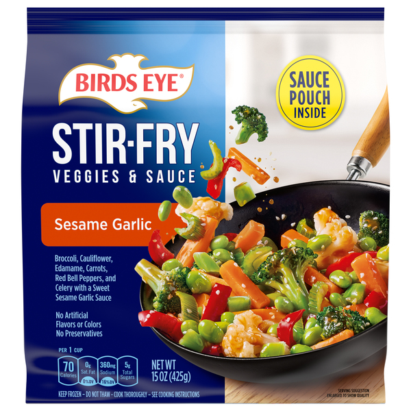 Birds Eye Veggies & Sauce, Sesame Garlic, Stir Fry 15 Oz