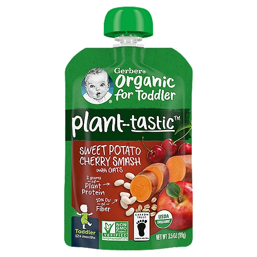 Gerber Organic For Toddler Sweet Potato Cherry Smash With Oats