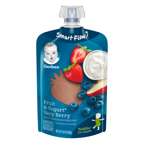 Gerber Snacks For Toddler Fruit & Yogurt Pouch - Very Berry