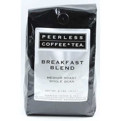 32Oz Breakfast Blend, Whole Bean Coffee, Medium Roast, By Peerless Coffee & Tea
