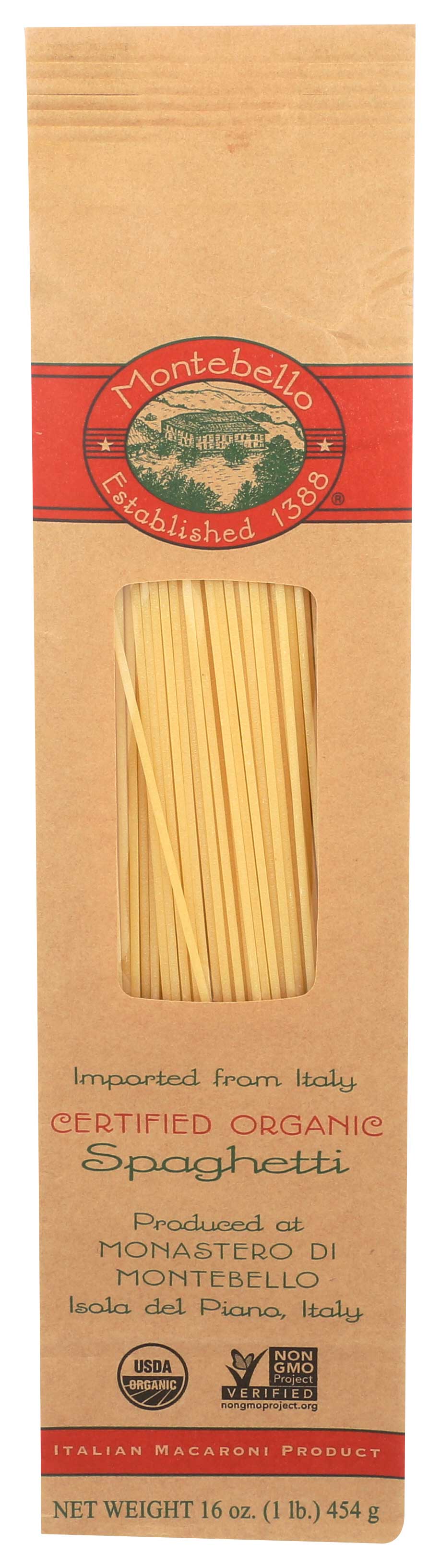 Montebello Organic Spaghetti Pasta - Case Of 12/1 Lb