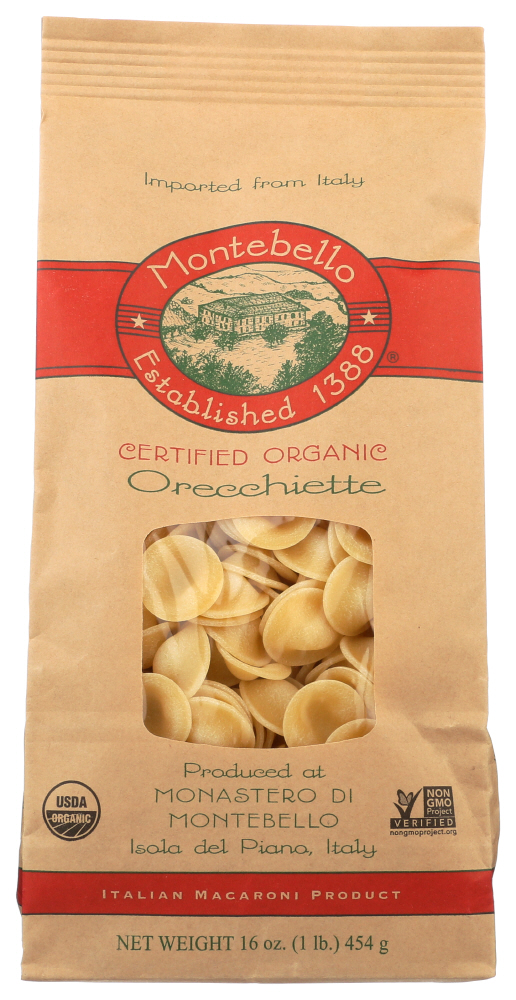 Montebello Organic Pasta – Orecchiette – Case Of 12 – 1 Lb