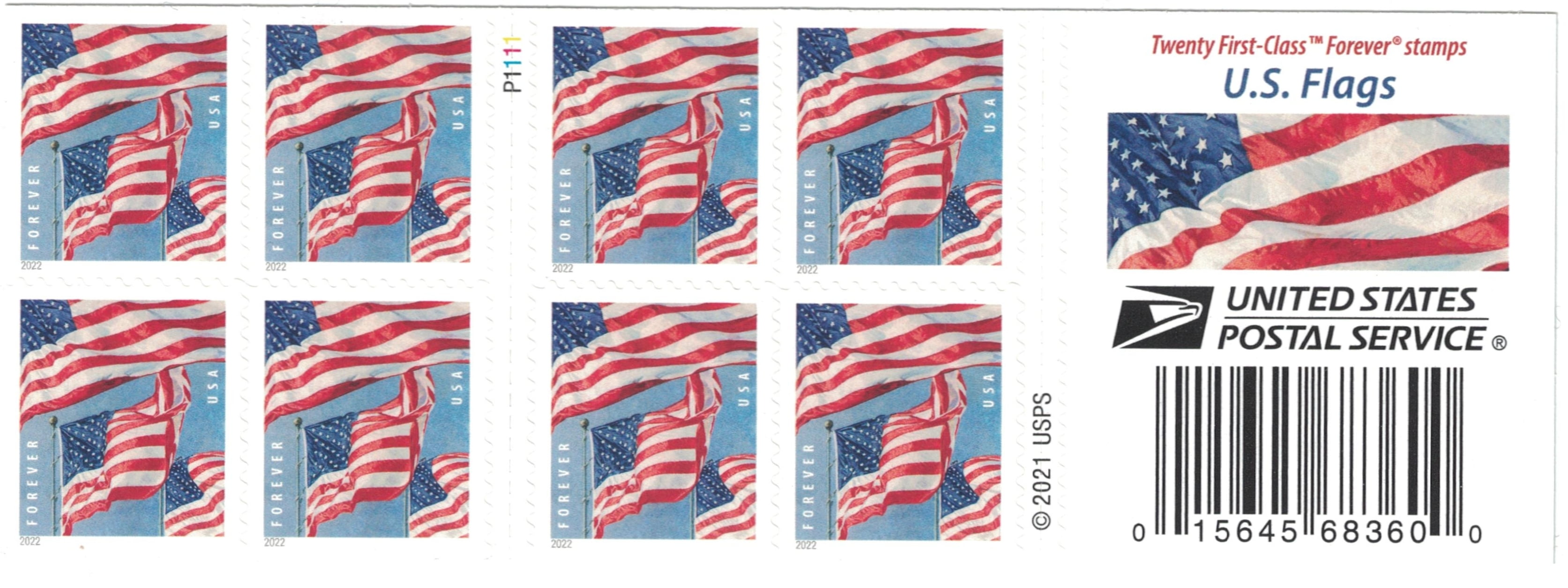 Usps U.S Flag 2022 Book Of 20 Forever Stamps
