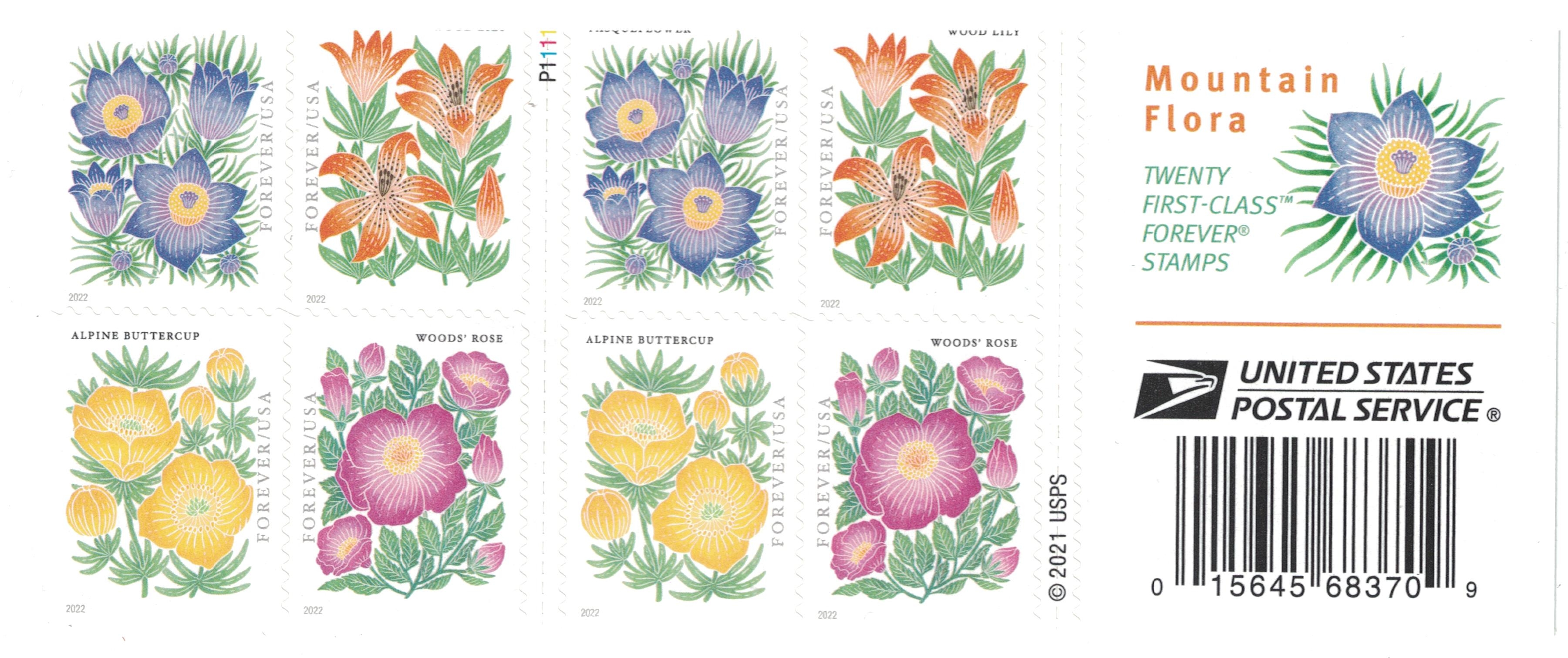 Usps Mountain Flora Forever 1st Class Postage Stamps