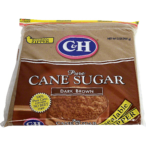 C&H Pure Cane Dark Brown Sugar 32 Oz. Zip Pak