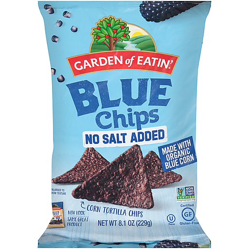 Garden of Eatin' Blue Tortilla Corn Chips No Salt, 9 Oz