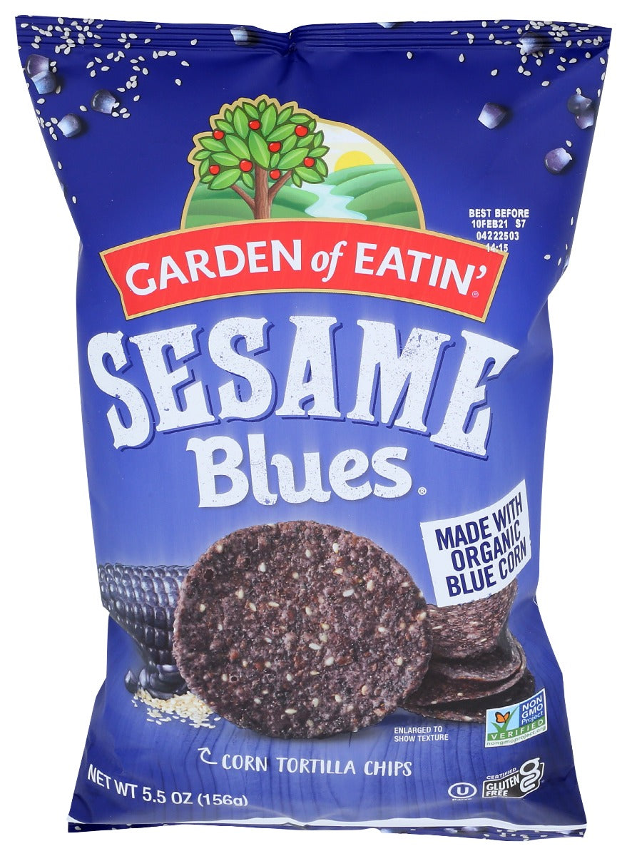 Garden of Eatin' Sesame Blues Organic Blue Corn Tortilla Chips, 5.5 Ounce -- 12 Per Case