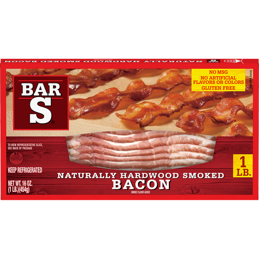 Bar S Naturally Hardwood Smoked Bacon 1 Lb. Box
