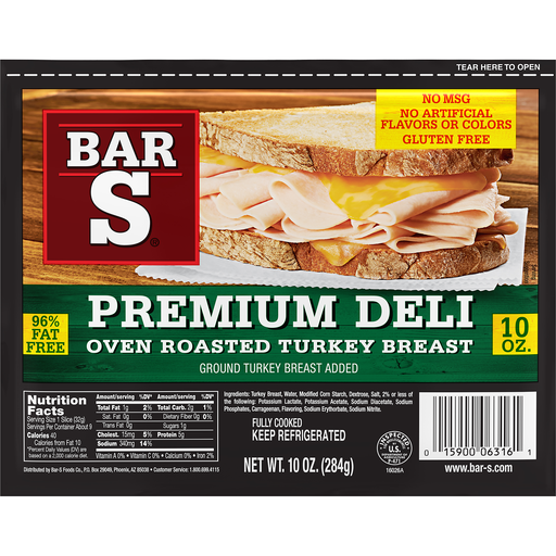 Bar-s Premium Deli Oven Roasted Turkey Breast 10 Oz. Package