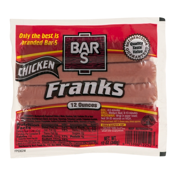 Bar S Chicken Franks 12 Oz. Pack
