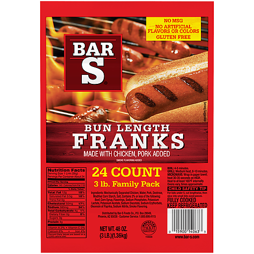 Bar S Bun Length, Family Pack Franks
