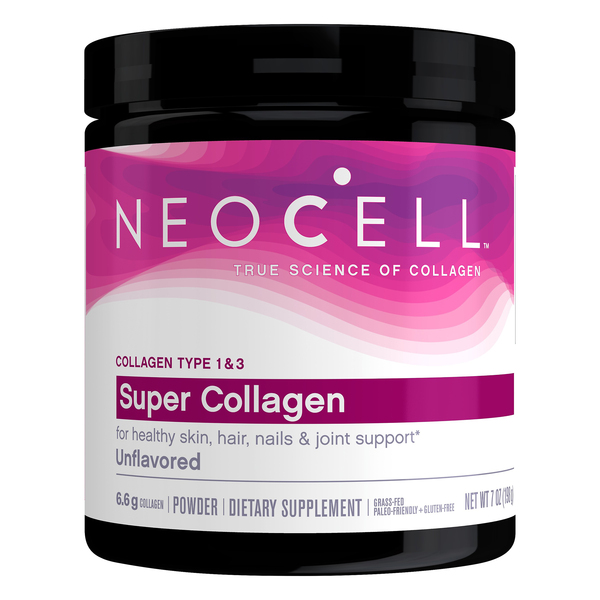 Neocell Collagen, Super, Type 1 & 3, Unflavored, Powder 7 Oz