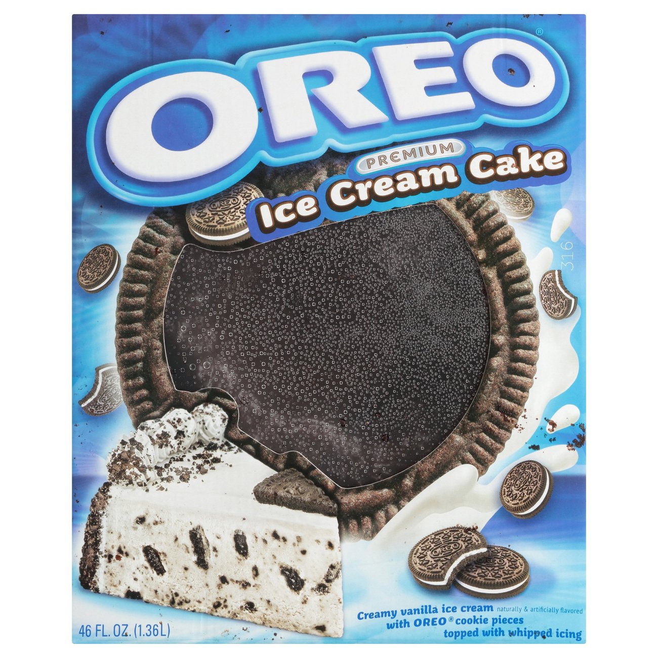 Oreo Premium Creamy Vanilla Ice Cream Cake, 46 Fl Oz