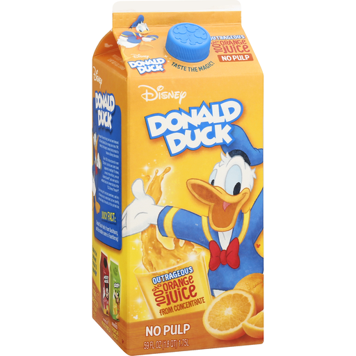 Disney 100% Orange Juice, No Pulp, Donald Duck 59 Fl Oz