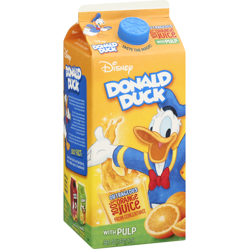Disney 100% Juice, Orange, With Pulp, Donald Duck