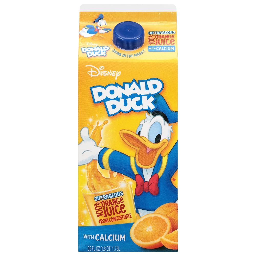 Disney 100% Juice, Orange, With Calcium, Donald Duck 59 Oz