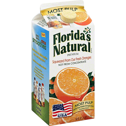 Florida's Natural 100% Premium Orange Juice Most Pulp