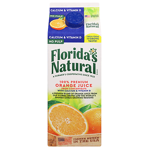 Florida's Natural No Pulp 100% Premium Orange Juice With Calcium & Vitamin D