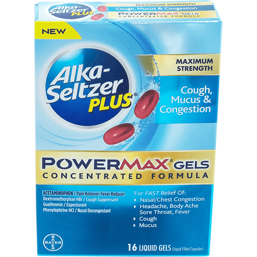Alka Seltzer PowerMax Gels Maximum Strength Cough Mucus & Congestion