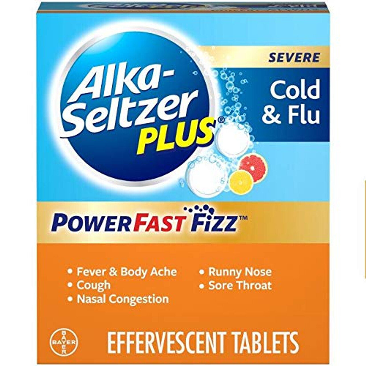 Alka-Seltzer Plus Alka-Seltzer Severe Citrus Cold & Flu Effervescent Tablets 20 Ea Box