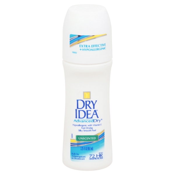 Dry Idea Advance Roll On Unscented Antiperspirant & Deodorant 3.25 Oz