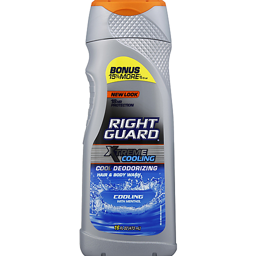 Right Guard Hair & Body Wash, Cooling With Menthol 16 Oz