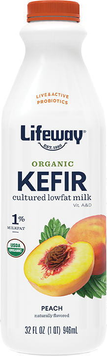 Lifeway Organic Kefir Cultured Lowfat Milk Peach, 32 Oz