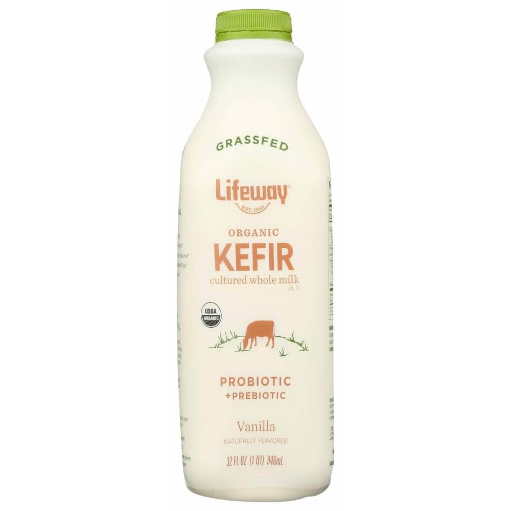 Lifeway Organic Vanilla Whole Milk Grassfed Kefir, 32 Oz