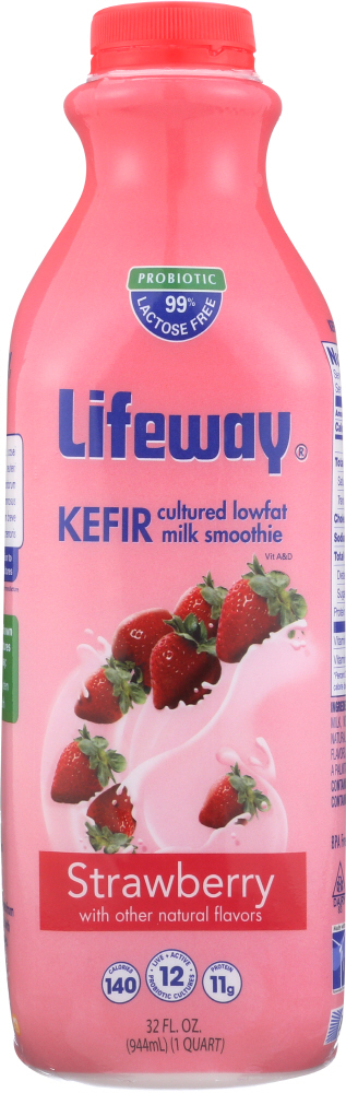 Lifeway Kefir Cultured Strawberry Milk Smoothie 32.00 Fl Oz