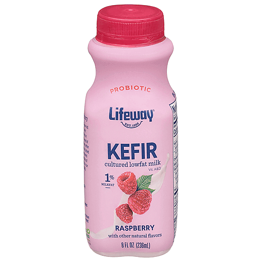 Lifeway Kefir Raspberry Cultured Lowfat Milk 8 Fl. Oz. Bottle