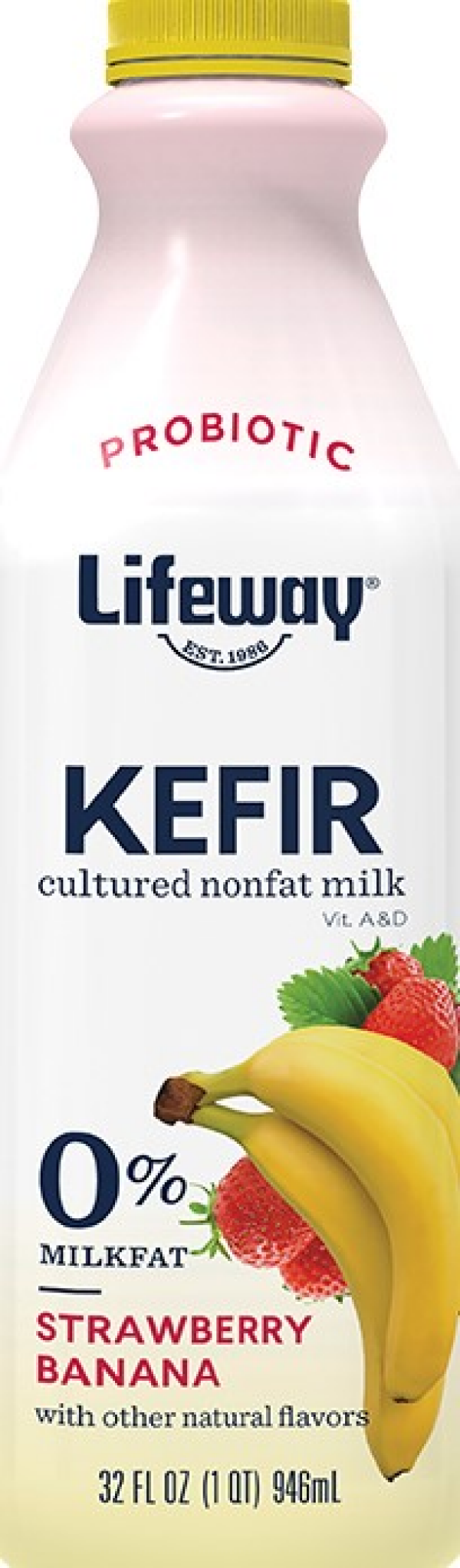 Lifeway Kefir Strawberry Banana Cultured Lowfat Milk