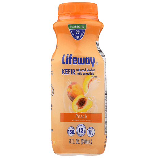 Lifeway Kefir Peach Cultured Lowfat Milk 8 Fl. Oz. Bottle