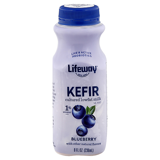 Lifeway Kefir Blueberry Cultured Lowfat Milk 8 Fl. Oz. Bottle