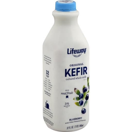 Lifeway Kefir Blueberry Original Cultured Whole Milk 32 Fl. Oz. Bottle