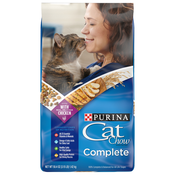 Cat Chow Purina High Protein Dry Food Bag - Complete, 3.15 Lb