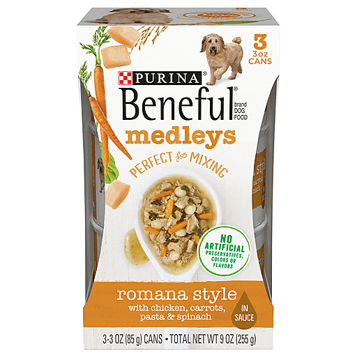 Beneful Purina Wet Dog Food, Medleys Romana Style With Chicken In Sauce