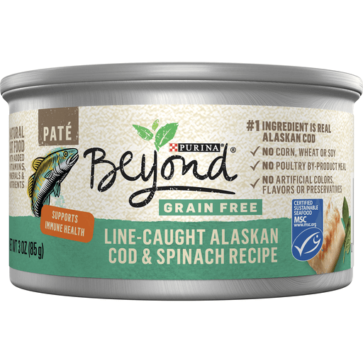 Beyond Purina Line-Caught Alaskan Cod And Spinach Recipe Grain Free Wet Cat Food Pate