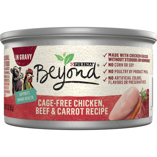 Beyond Cat Food, Natural, Grain Free, Chicken, Beef & Carrot Recipe, In Gravy