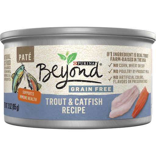 Beyond Cat Food, Natural, Grain Free, Trout & Catfish Recipe, Pate