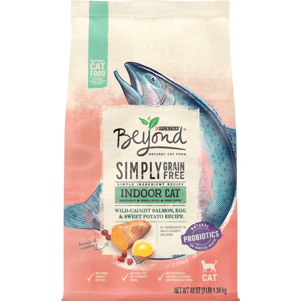 Beyond Purina Grain Free, Natural Dry Cat Food, Simply Indoor Salmon, Egg & Sweet Potato Recipe - 3 Lb. Bag
