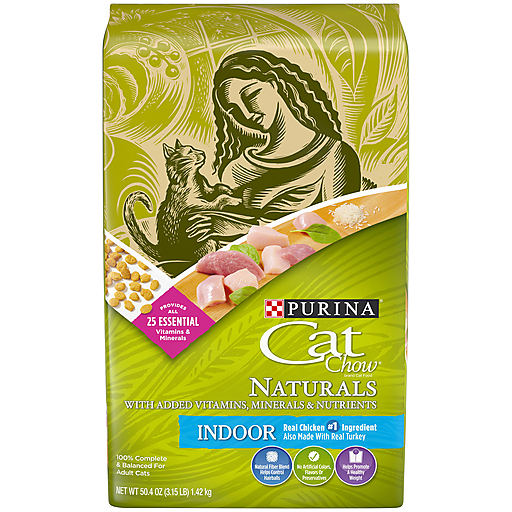 Cat Chow Purina Hairball, Healthy Weight, Indoor, Natural Dry Food, Naturals Indoor 3.15 Lb. Bag