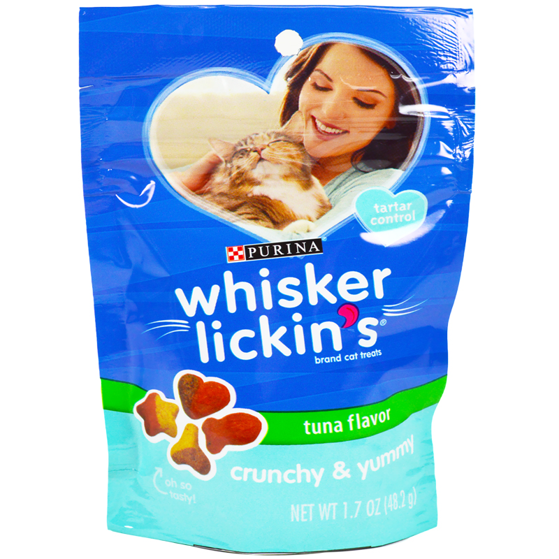 Whisker Lickin's Purina Cat Treats, Crunchy & Yummy Tuna Flavor - 1.7 Oz. Pouch