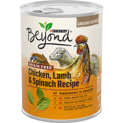 Beyond Purina Grain Free Chicken, Lamb & Spinach Recipe Ground Entree Natural Dog Food