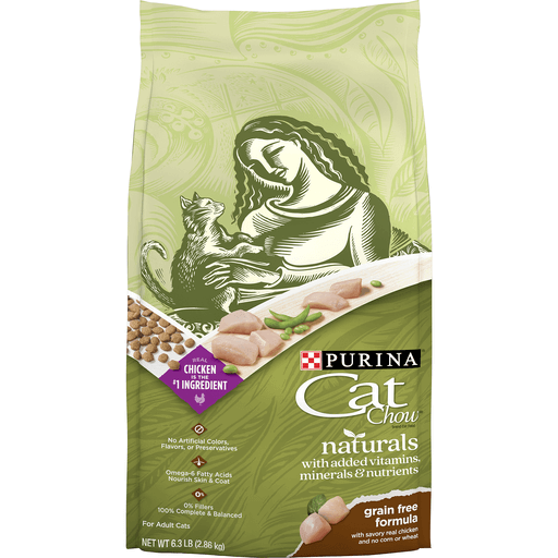 Cat Chow Purina Naturals Grain Free With Chicken Adult Complete & Balanced Dry Food - 6.3lbs