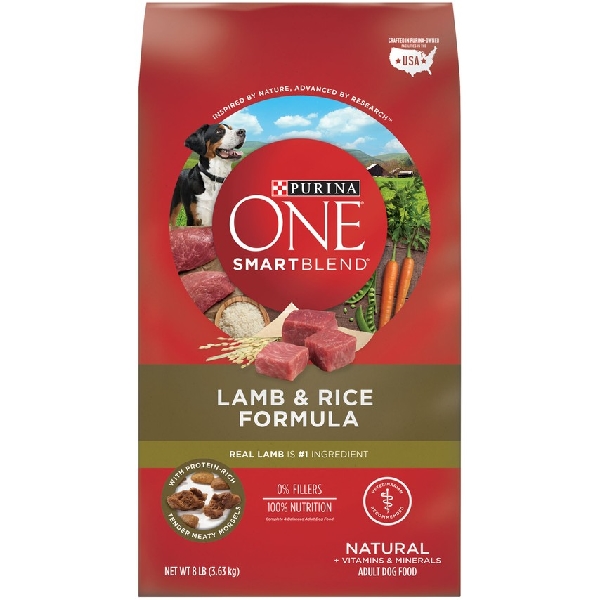 Purina One Smartblend Natural Lamb & Rice Formula Adult Dry Dog Food - 8 Lb. Bag