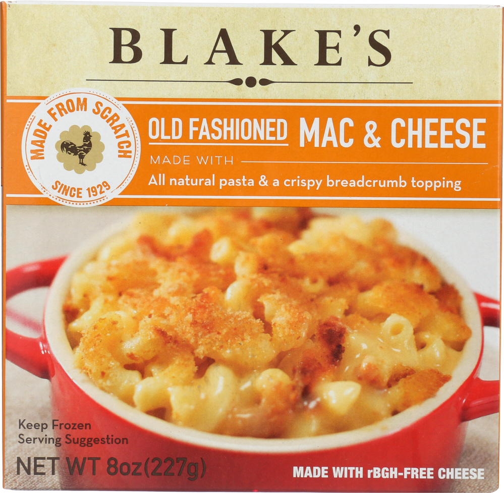 Blake's Frozen Meal, Old Fashioned Mac & Cheese, All-Natural Pasta, 8 Oz