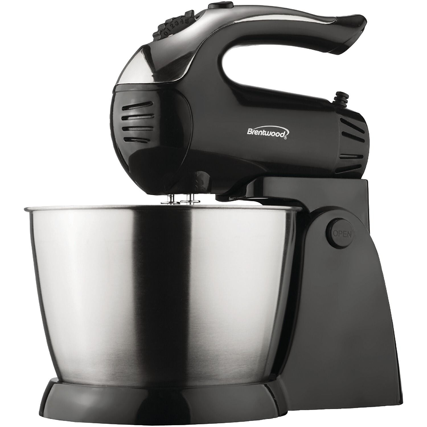 Brentwood 5-Speed Stand Mixer Stainless Steel Bowl 200W Black